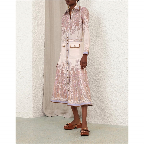 Zimmermann Alchemy A-Line Nederdel, Cream Paisley